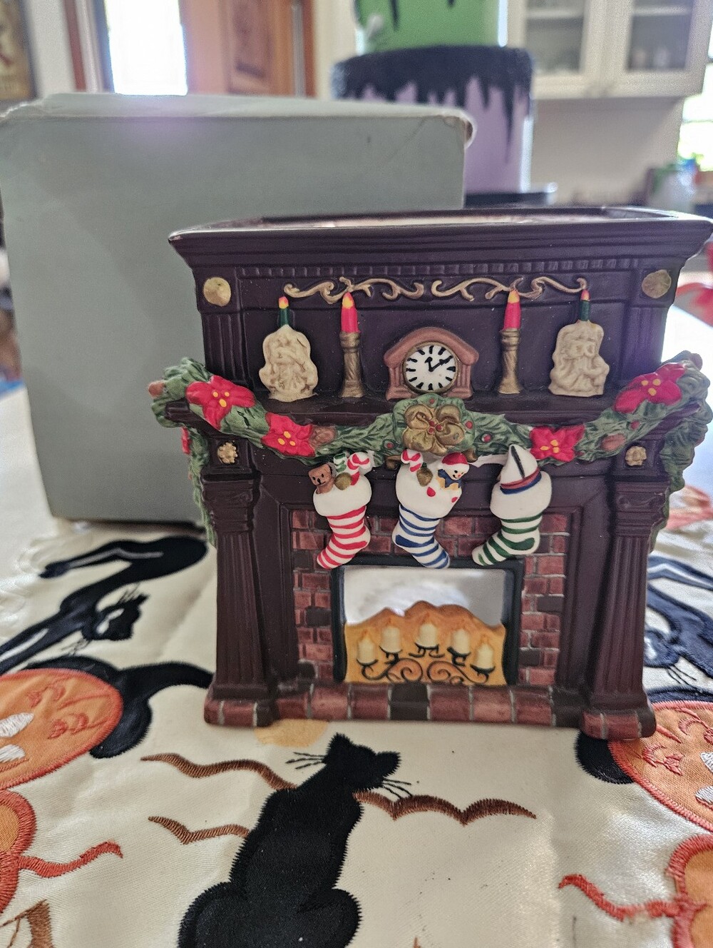 Vintage PartyLite Hearthside Christmas Fireplace Aroma Melts Wax Warmer (P8115)